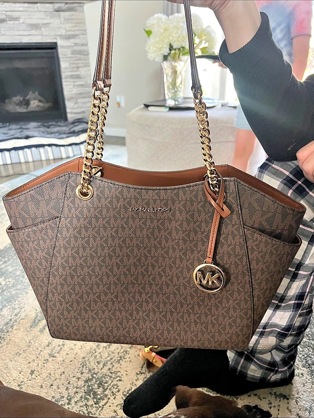 Michael Kors Voyager Medium Logo Tote Bag Brown